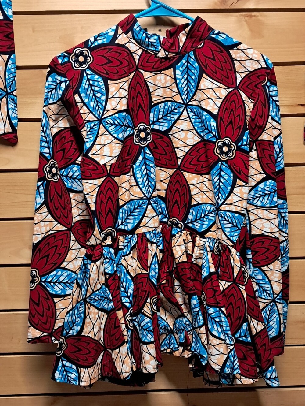 African Ankara Peplum Blouse Size M NWT
